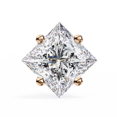 Silver Princess Cut Stud Earrings for Timeless Sparkle 2.39 Carat