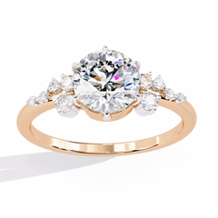 Round 6-Claw Ring 1.37ct with Accent Stones