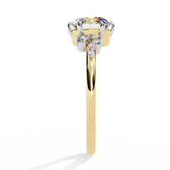 Round 6-Claw Ring 1.37ct with Accent Stones