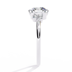 Round 6-Claw Ring 1.37ct with Accent Stones