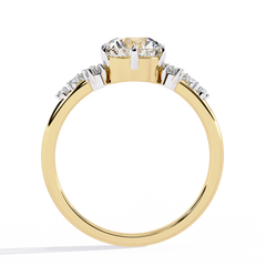 Round 6-Claw Ring 1.37ct with Accent Stones