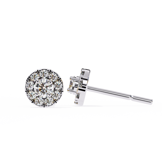 14K White Gold Round Lab-Grown Diamond Stud Earrings (0.32ct–0.50ct, G-H Color, SI1-SI2 Clarity)