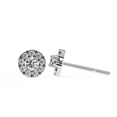 14K White Gold Round Lab-Grown Diamond Stud Earrings (0.32ct–0.50ct, G-H Color, SI1-SI2 Clarity)