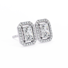 0.96 Carat Rectangular Halo Lab-Grown Diamond Pendant