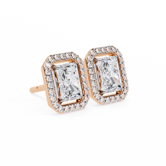 0.96 Carat Rectangular Halo Lab-Grown Diamond Pendant