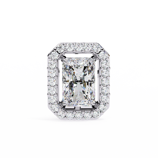 0.96 Carat Rectangular Halo Lab-Grown Diamond Pendant