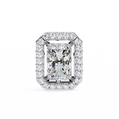 0.96 Carat Rectangular Halo Lab-Grown Diamond Pendant