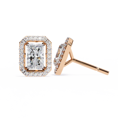 0.96 Carat Rectangular Halo Lab-Grown Diamond Pendant