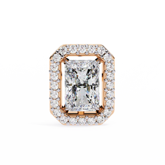0.96 Carat Rectangular Halo Lab-Grown Diamond Pendant