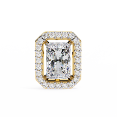0.96 Carat Rectangular Halo Lab-Grown Diamond Pendant