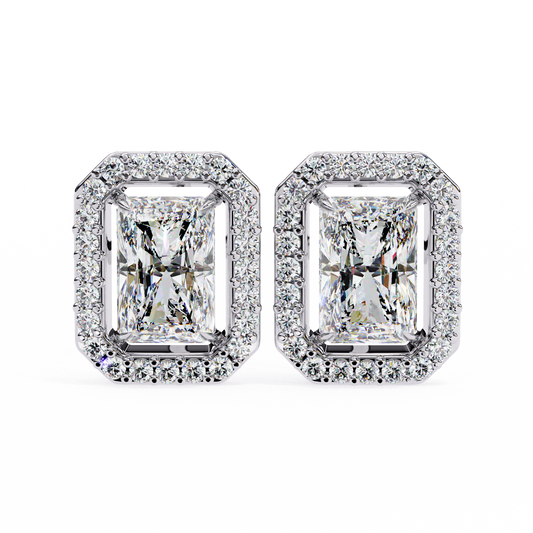 0.96 Carat Rectangular Halo Lab-Grown Diamond Pendant