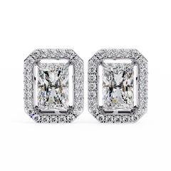 0.96 Carat Rectangular Halo Lab-Grown Diamond Pendant