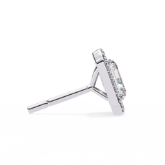 0.96 Carat Rectangular Halo Lab-Grown Diamond Pendant