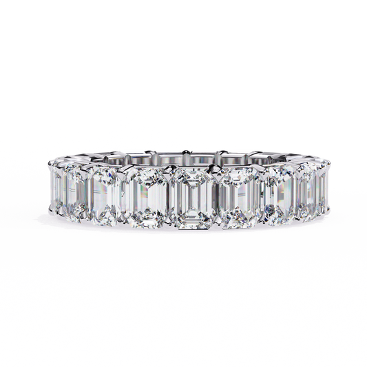 Elegant Emerald-Cut Diamond Eternity Band 4.88 Carat