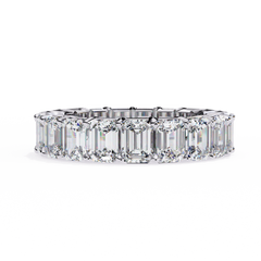 Elegant Emerald-Cut Diamond Eternity Band 4.88 Carat