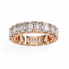 Elegant Emerald-Cut Diamond Eternity Band 4.88 Carat