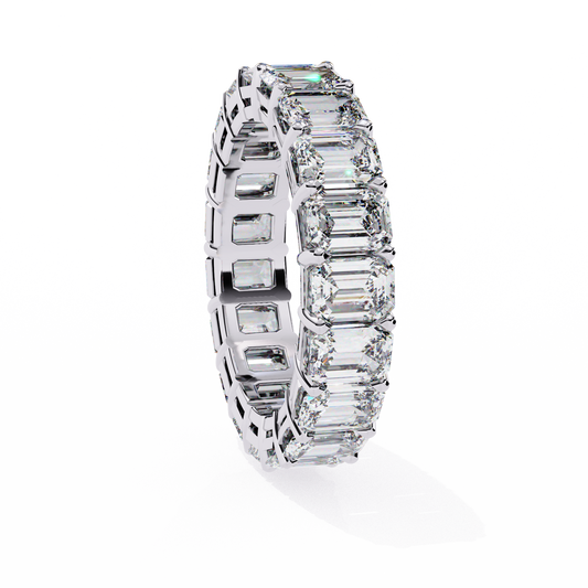 Elegant Emerald-Cut Diamond Eternity Band 4.88 Carat