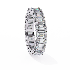 Elegant Emerald-Cut Diamond Eternity Band 4.88 Carat