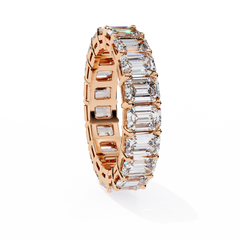 Elegant Emerald-Cut Diamond Eternity Band 4.88 Carat