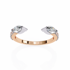 14K Gold Marquise-Cut LGD Band Ring 0.46 carat