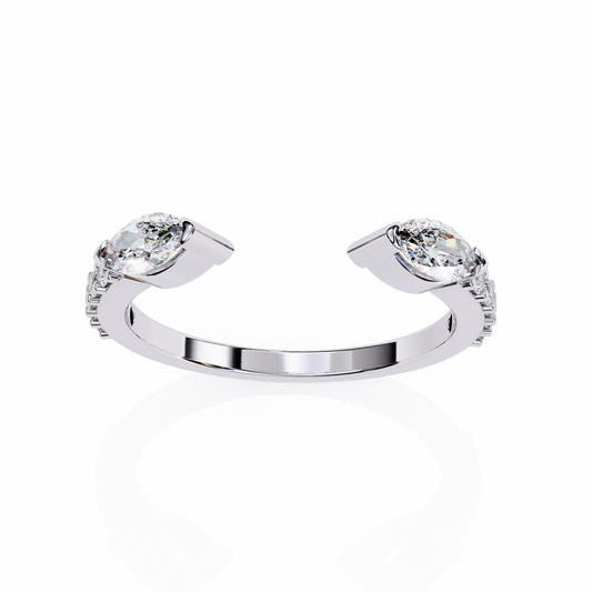 14K Gold Marquise-Cut LGD Band Ring 0.46 carat