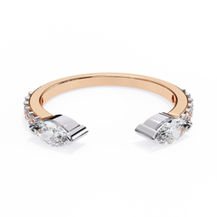 14K Gold Marquise-Cut LGD Band Ring 0.46 carat