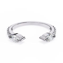 14K Gold Marquise-Cut LGD Band Ring 0.46 carat