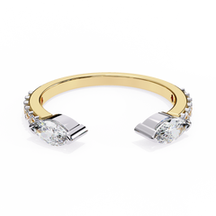14K Gold Marquise-Cut LGD Band Ring 0.46 carat