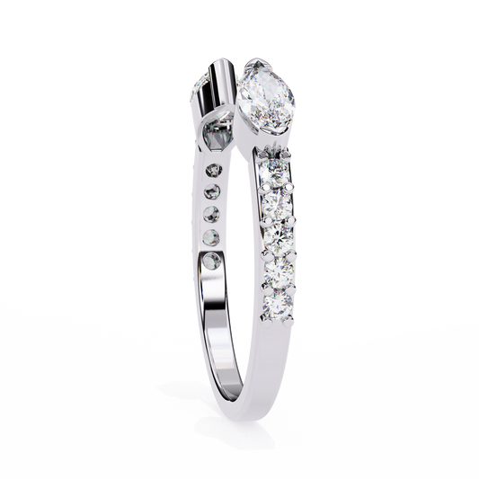 14K Gold Marquise-Cut LGD Band Ring 0.46 carat