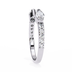 14K Gold Marquise-Cut LGD Band Ring 0.46 carat