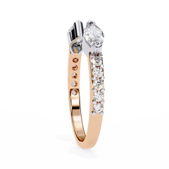 14K Gold Marquise-Cut LGD Band Ring 0.46 carat