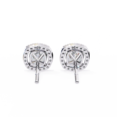 1.92 Carat Cushion-Cut Lab-Grown Diamond Stud Earrings in 14K Gold (0.96ct Each)