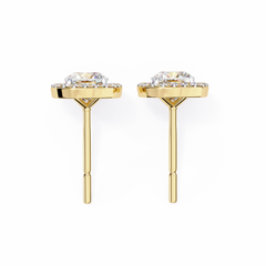 1.92 Carat Cushion-Cut Lab-Grown Diamond Stud Earrings in 14K Gold (0.96ct Each)
