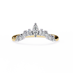 Celestial Harmony Ring with 0.39 Carat Marquise Diamond