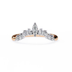 Celestial Harmony Ring with 0.39 Carat Marquise Diamond