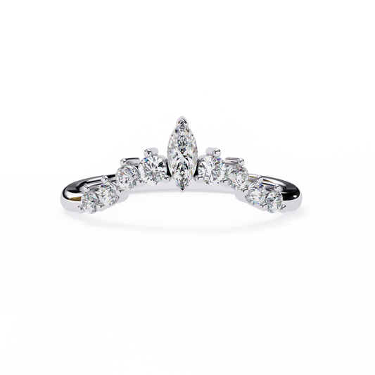 Celestial Harmony Ring with 0.39 Carat Marquise Diamond