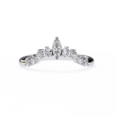 Celestial Harmony Ring with 0.39 Carat Marquise Diamond