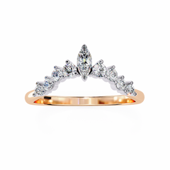 Celestial Harmony Ring with 0.39 Carat Marquise Diamond