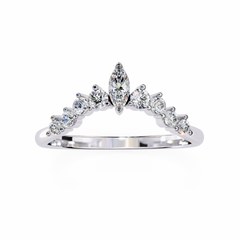 Celestial Harmony Ring with 0.39 Carat Marquise Diamond