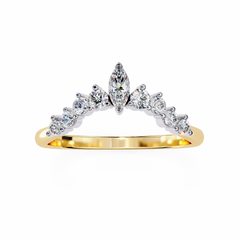 Celestial Harmony Ring with 0.39 Carat Marquise Diamond