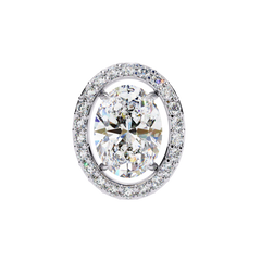 0.97 Carat Bijou Oval Diamond Stud Earrings in 18K White Gold with Alpha Backs