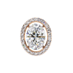 0.97 Carat Bijou Oval Diamond Stud Earrings in 18K White Gold with Alpha Backs