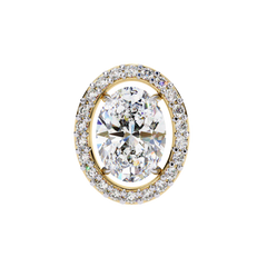 0.97 Carat Bijou Oval Diamond Stud Earrings in 18K White Gold with Alpha Backs
