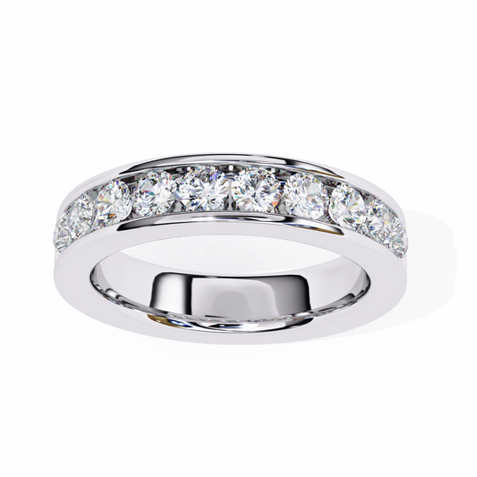 1.01 Carat Classic Pavé-Set Round Diamond Ring