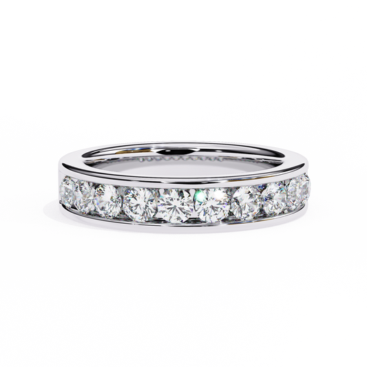 1.01 Carat Classic Pavé-Set Round Diamond Ring