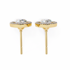 0.81 Carat Dazzling Oval-Cut Diamond Earrings in Gold