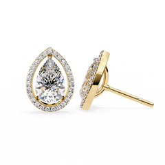 0.81 Carat Dazzling Oval-Cut Diamond Earrings in Gold