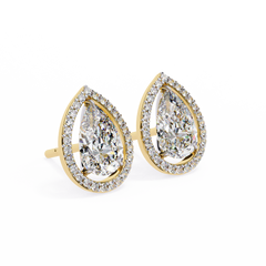 0.81 Carat Dazzling Oval-Cut Diamond Earrings in Gold