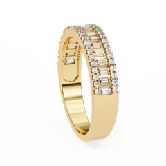 0.60 Carat Radiant Baguette Diamond Row Ring