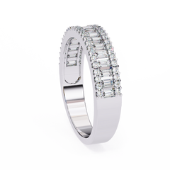 0.60 Carat Radiant Baguette Diamond Row Ring